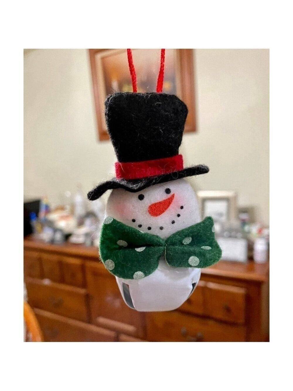 Snowman Bell Ornament Holidays Winter Christmas Vintage 80s